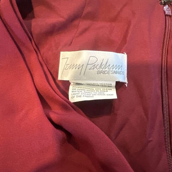 NWT Jenny Packham V Neck Crepe Column Gown Bridesmaid Dress Burgundy Sz 0. 17 - Picture 7 of 10